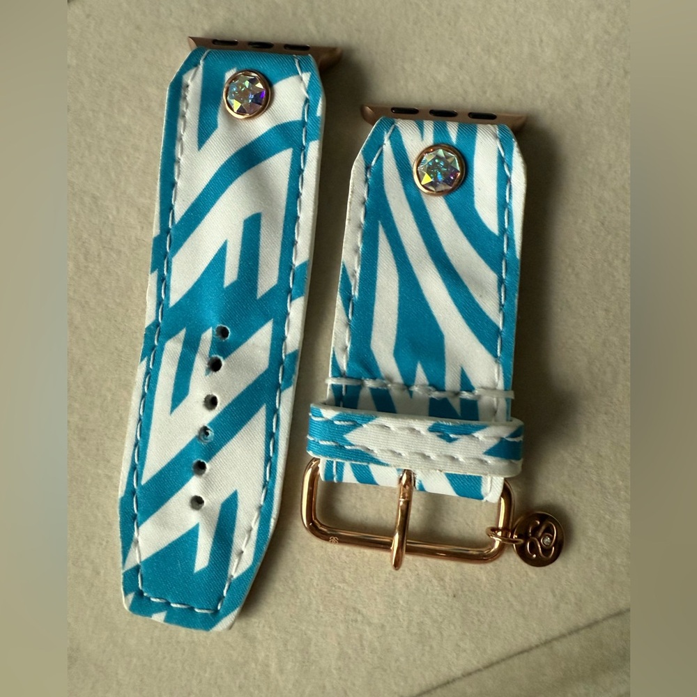 Teal and White Sparkl’ Watch Band size 2